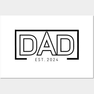 Dad Est. 2024 Logo Dad 2024 Posters and Art